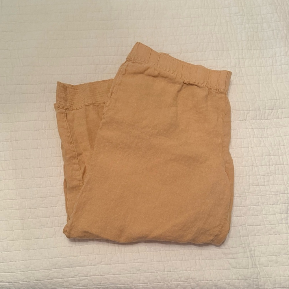 Pure Jill Women's Orange Linen Capris Size 2X Cottagecore Coastal - Picture 7 of 16